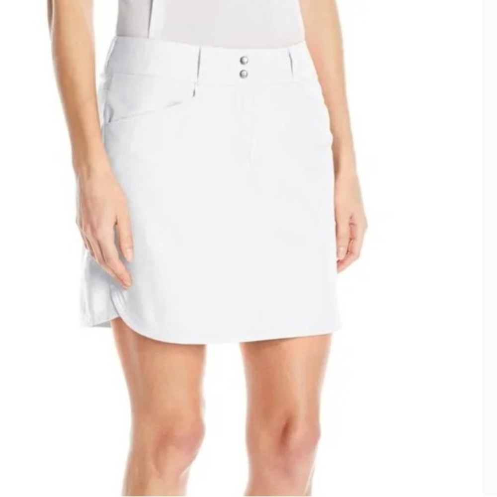 Adidas Essentials 3 Stripe Skort Golf Tennis Activewear White Size 8